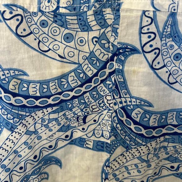 Peck and Peck Women's Blue and White Blouse Size Small Vacation Summer Beach - Picture 7 of 7